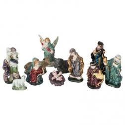 Décoration de crèche de Noël Set de 11 santons en porcelaine H 9 cm