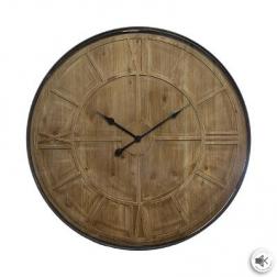 Horloge en bois & métal D80 cm