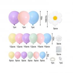 Kit 102 Ballons Pastel Fleurs + Accessoires