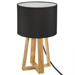 Lampe "Molu", bois et noir H35 cm