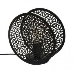 Lampe ronde "Lonzo", métal, noir D22 cm