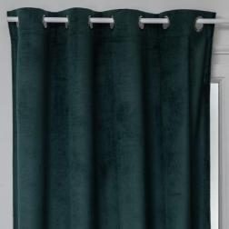 Rideau occultant "Otto" velours, à œillets, vert cèdre 140x260 cm