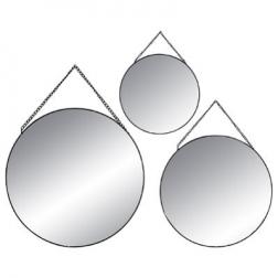 Set de 3 miroirs ronds noir