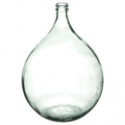 Vase "Dame jeanne", verre recyclé, transparent, H56 cm